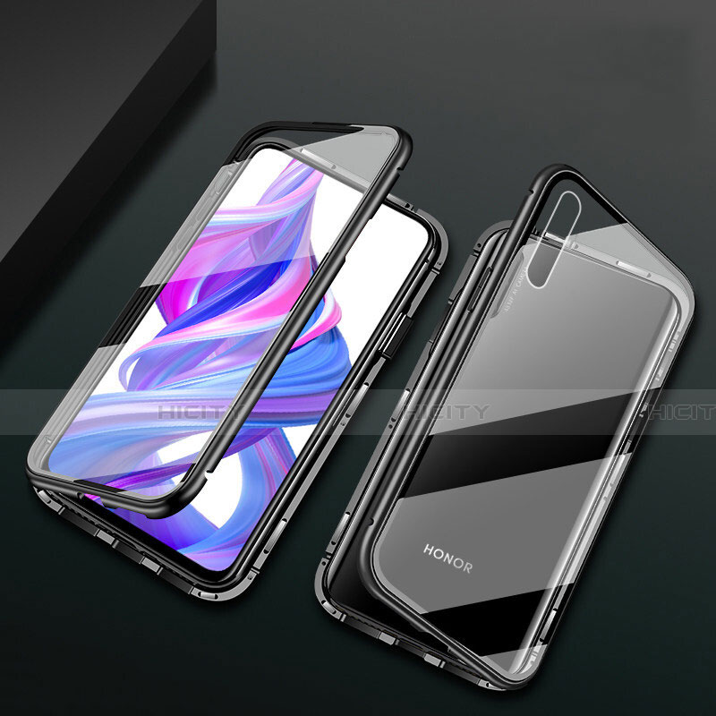 Custodia Lusso Alluminio Laterale Specchio 360 Gradi Cover M07 per Huawei Honor 9X Pro