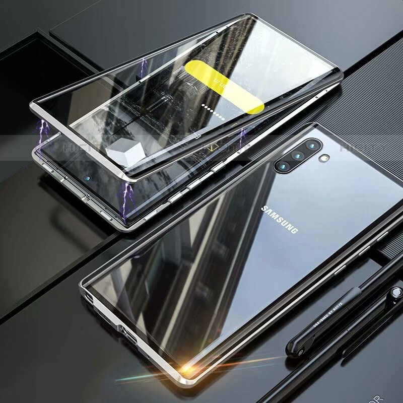 Custodia Lusso Alluminio Laterale Specchio 360 Gradi Cover M07 per Samsung Galaxy Note 10 5G Argento