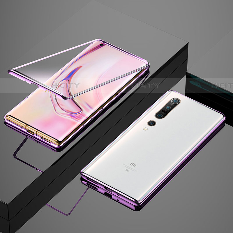 Custodia Lusso Alluminio Laterale Specchio 360 Gradi Cover M07 per Xiaomi Mi 10 Pro