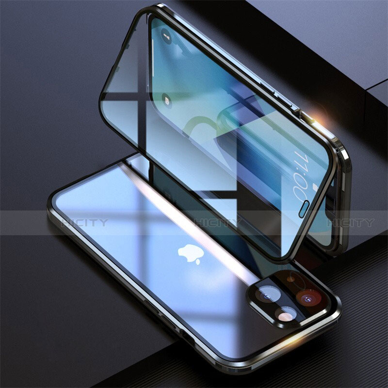 Custodia Lusso Alluminio Laterale Specchio 360 Gradi Cover M08 per Apple iPhone 13 Mini