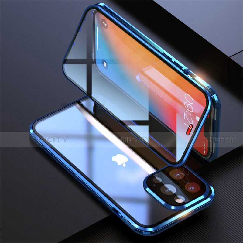 Custodia Lusso Alluminio Laterale Specchio 360 Gradi Cover M08 per Apple iPhone 13 Pro