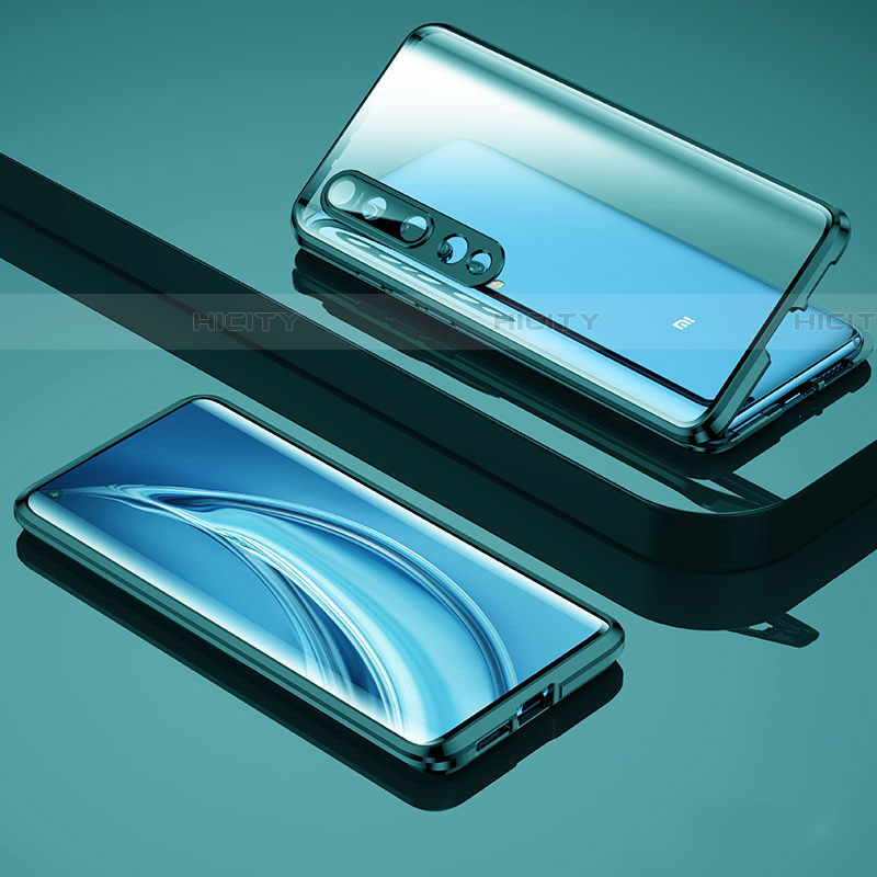 Custodia Lusso Alluminio Laterale Specchio 360 Gradi Cover M08 per Xiaomi Mi 10 Verde