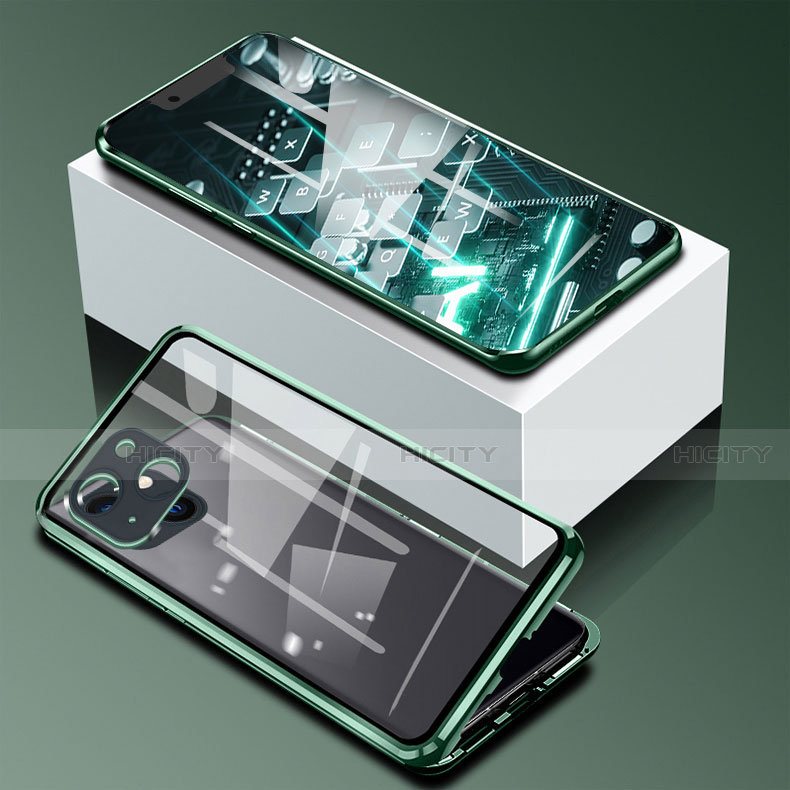 Custodia Lusso Alluminio Laterale Specchio 360 Gradi Cover M09 per Apple iPhone 13