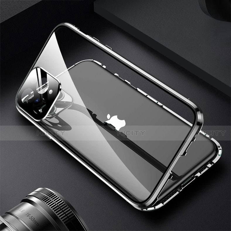 Custodia Lusso Alluminio Laterale Specchio 360 Gradi Cover M09 per Apple iPhone 13 Pro