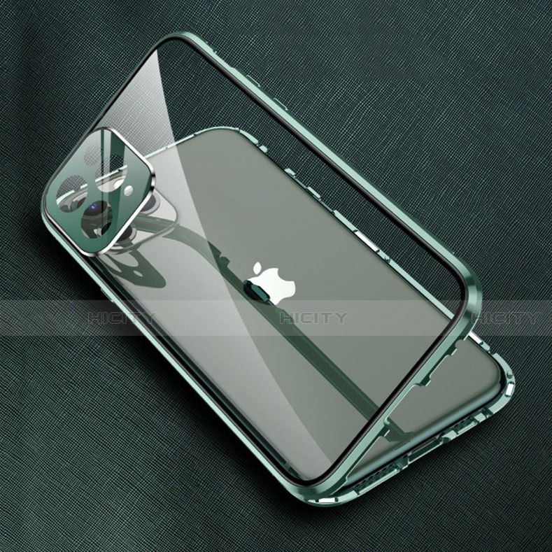 Custodia Lusso Alluminio Laterale Specchio 360 Gradi Cover M09 per Apple iPhone 13 Pro Max