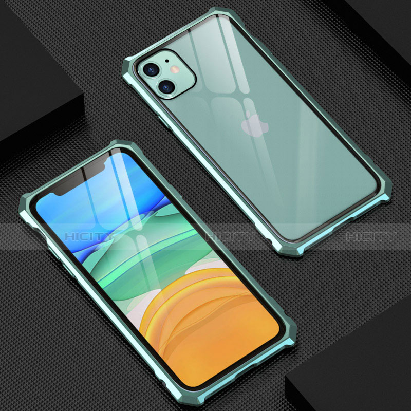 Custodia Lusso Alluminio Laterale Specchio 360 Gradi Cover M10 per Apple iPhone 11