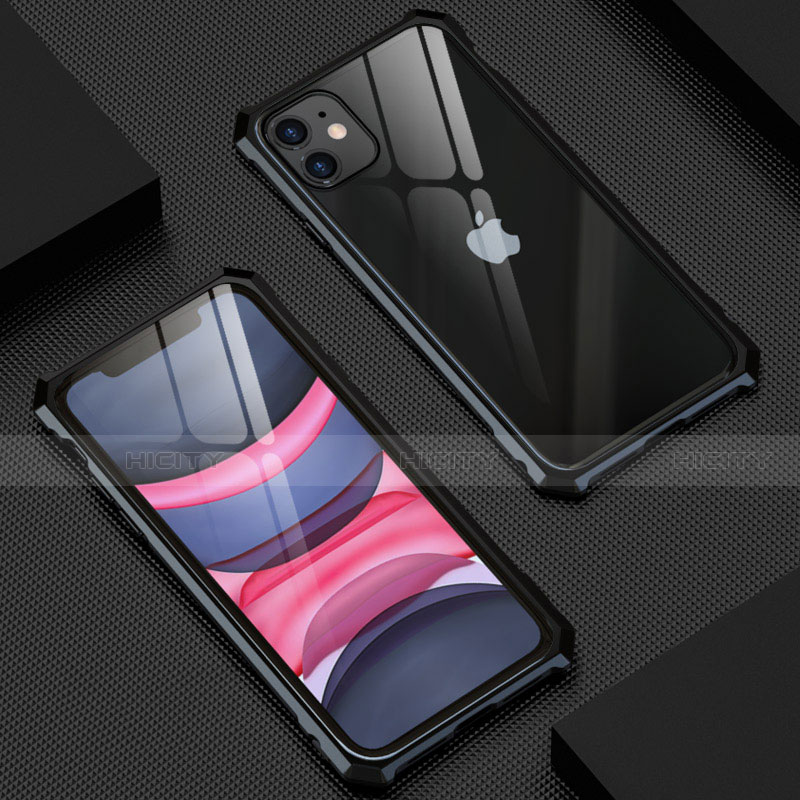 Custodia Lusso Alluminio Laterale Specchio 360 Gradi Cover M10 per Apple iPhone 11