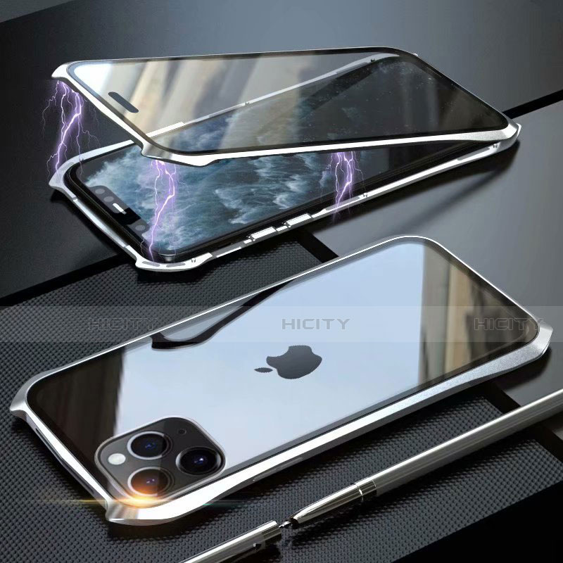 Custodia Lusso Alluminio Laterale Specchio 360 Gradi Cover M10 per Apple iPhone 11 Pro