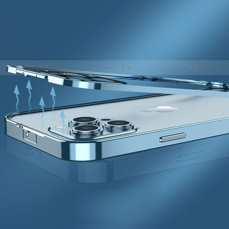 Custodia Lusso Alluminio Laterale Specchio 360 Gradi Cover M10 per Apple iPhone 15 Pro