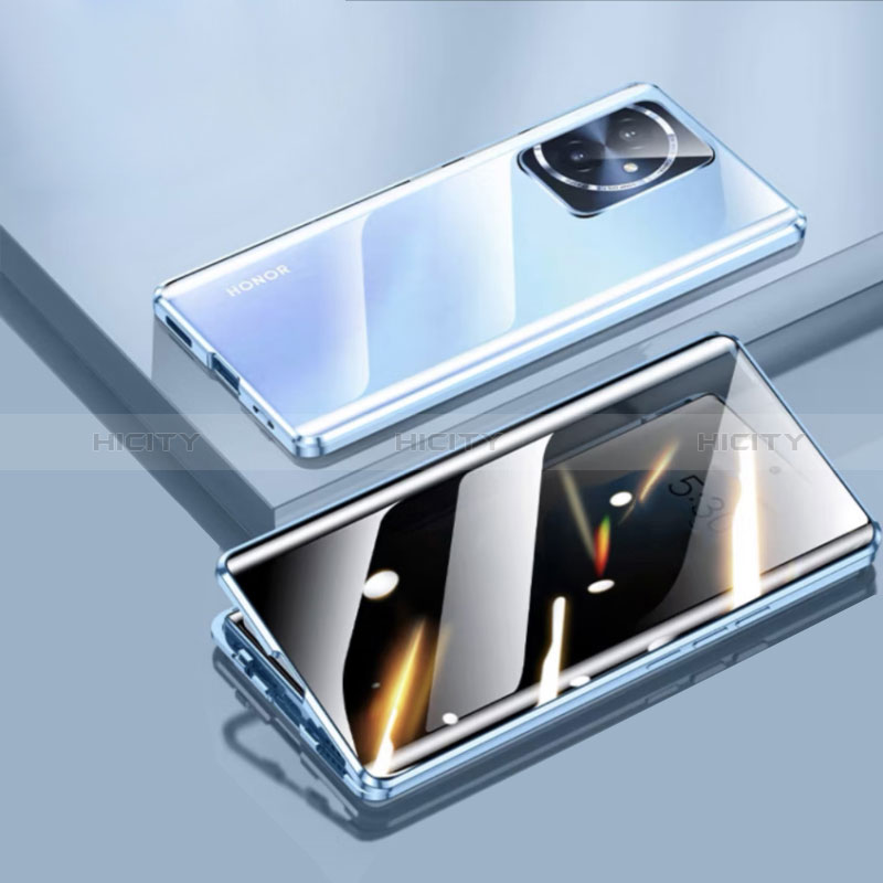 Custodia Lusso Alluminio Laterale Specchio 360 Gradi Cover P01 per Huawei Honor 100 5G