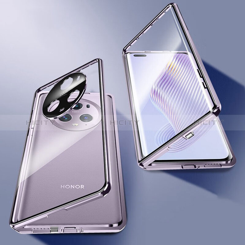 Custodia Lusso Alluminio Laterale Specchio 360 Gradi Cover P01 per Huawei Honor Magic5 Pro 5G