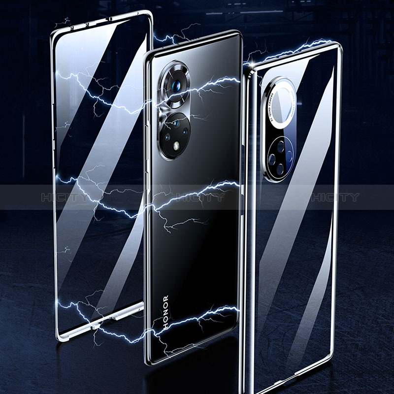 Custodia Lusso Alluminio Laterale Specchio 360 Gradi Cover P01 per Huawei P50 Pro
