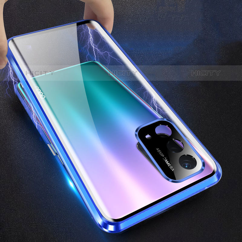 Custodia Lusso Alluminio Laterale Specchio 360 Gradi Cover P01 per OnePlus Nord N200 5G