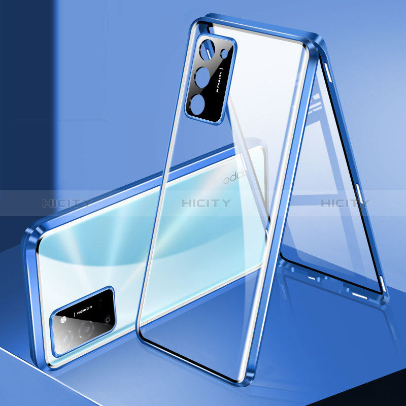 Custodia Lusso Alluminio Laterale Specchio 360 Gradi Cover P01 per Oppo A56 5G