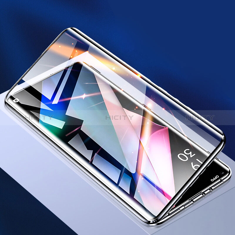 Custodia Lusso Alluminio Laterale Specchio 360 Gradi Cover P01 per Oppo Find X3 5G