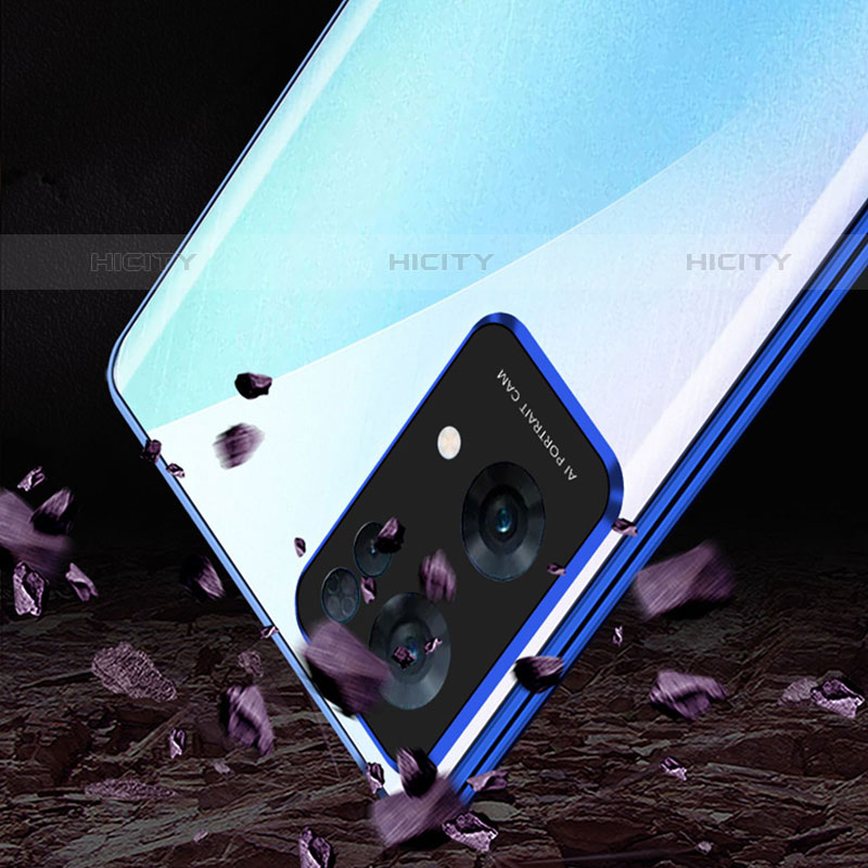 Custodia Lusso Alluminio Laterale Specchio 360 Gradi Cover P01 per Oppo Reno7 Pro 5G