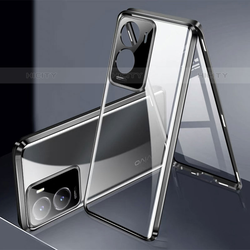 Custodia Lusso Alluminio Laterale Specchio 360 Gradi Cover P01 per Vivo iQOO Z7 5G