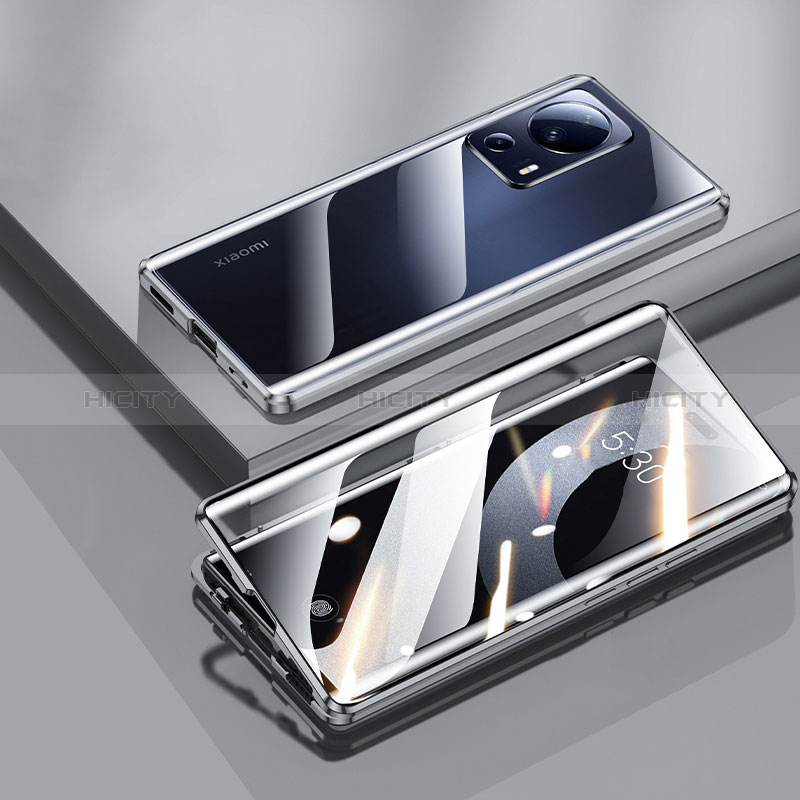 Custodia Lusso Alluminio Laterale Specchio 360 Gradi Cover P01 per Xiaomi Mi 12 Lite NE 5G Nero