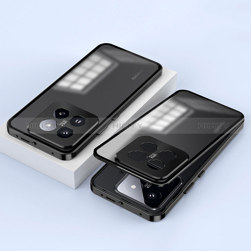 Custodia Lusso Alluminio Laterale Specchio 360 Gradi Cover P01 per Xiaomi Mi 14 5G