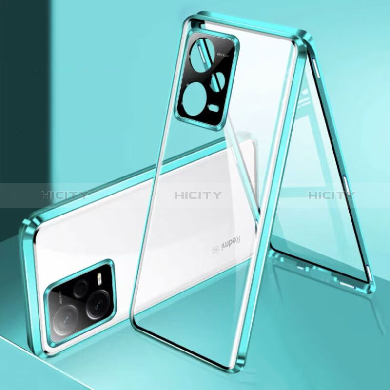 Custodia Lusso Alluminio Laterale Specchio 360 Gradi Cover P01 per Xiaomi Redmi Note 12 Pro 5G