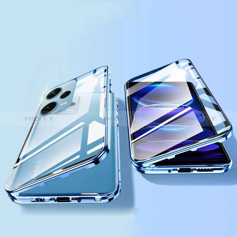 Custodia Lusso Alluminio Laterale Specchio 360 Gradi Cover P01 per Xiaomi Redmi Note 12 Pro 5G