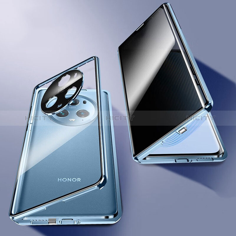 Custodia Lusso Alluminio Laterale Specchio 360 Gradi Cover P02 per Huawei Honor Magic5 Pro 5G