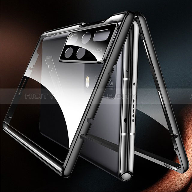 Custodia Lusso Alluminio Laterale Specchio 360 Gradi Cover P02 per Huawei Mate X2