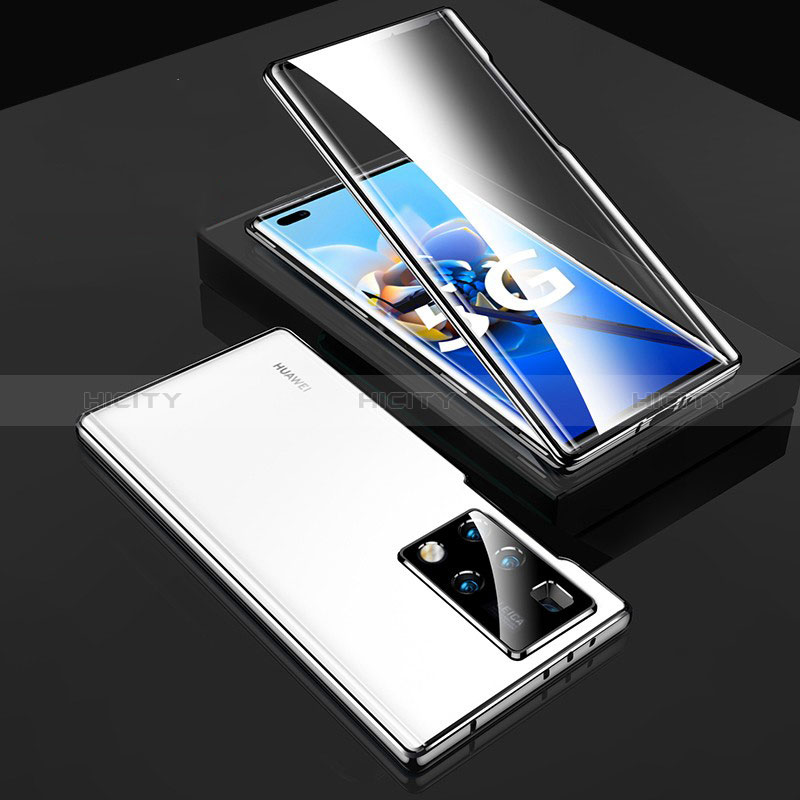 Custodia Lusso Alluminio Laterale Specchio 360 Gradi Cover P02 per Huawei Mate X2
