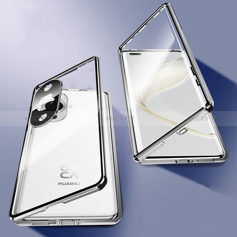 Custodia Lusso Alluminio Laterale Specchio 360 Gradi Cover P02 per Huawei Nova 11 Pro