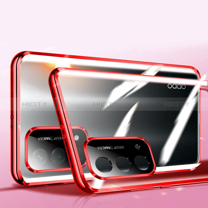 Custodia Lusso Alluminio Laterale Specchio 360 Gradi Cover P02 per Oppo A56 5G