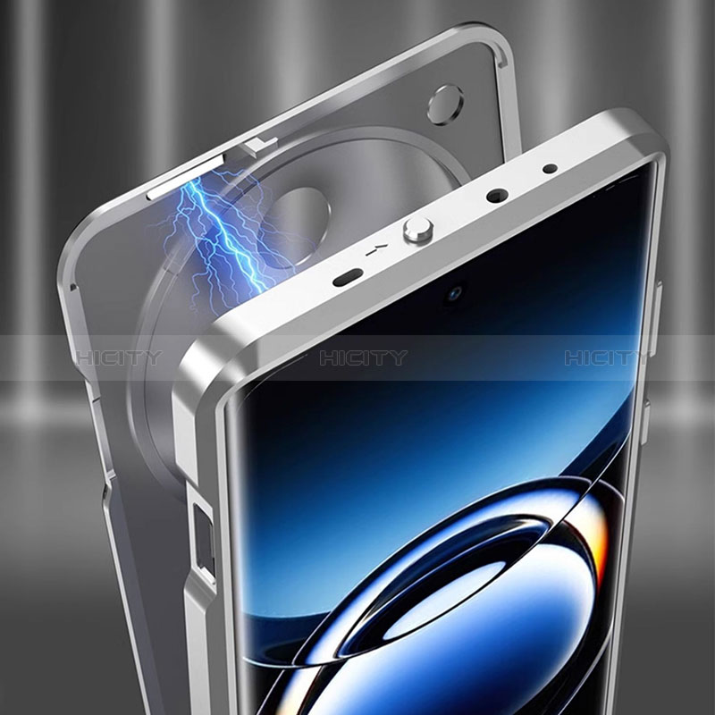 Custodia Lusso Alluminio Laterale Specchio 360 Gradi Cover P02 per Oppo Find X7 5G