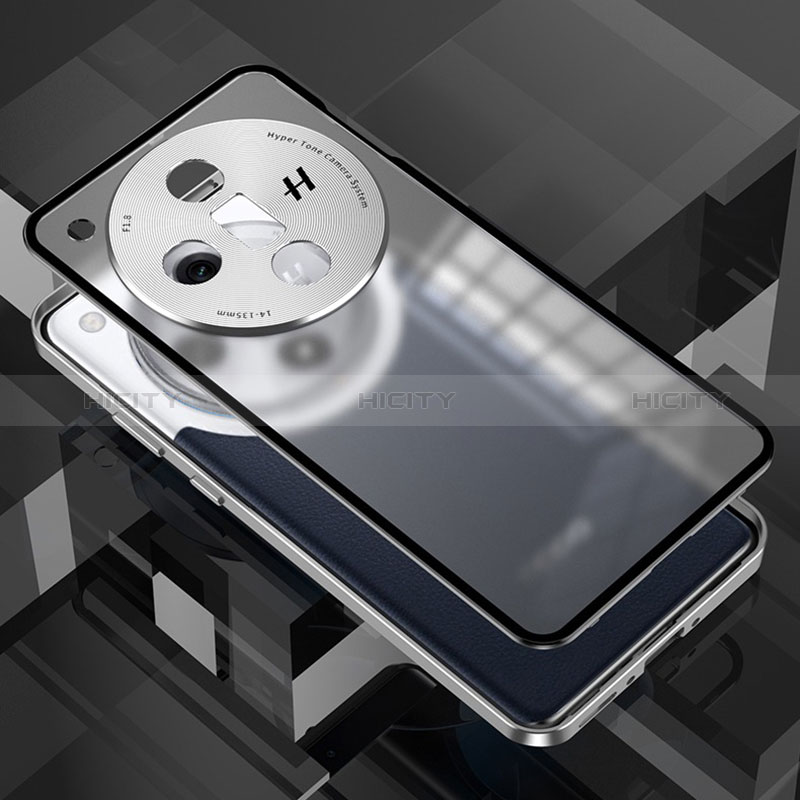 Custodia Lusso Alluminio Laterale Specchio 360 Gradi Cover P02 per Oppo Find X7 Ultra 5G