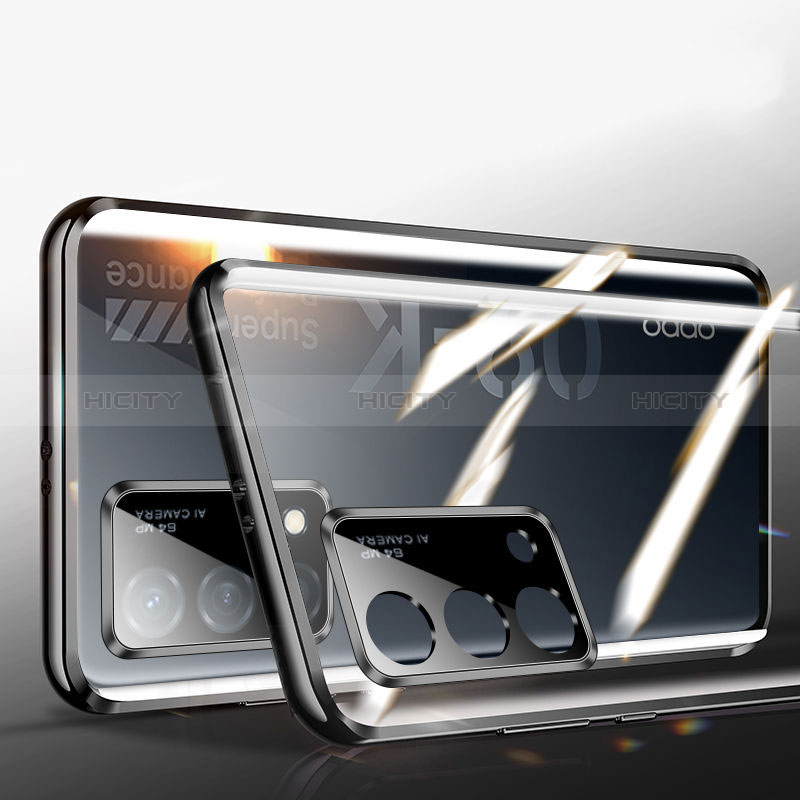 Custodia Lusso Alluminio Laterale Specchio 360 Gradi Cover P02 per Oppo K9 5G
