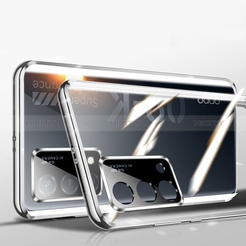 Custodia Lusso Alluminio Laterale Specchio 360 Gradi Cover P02 per Oppo K9 5G