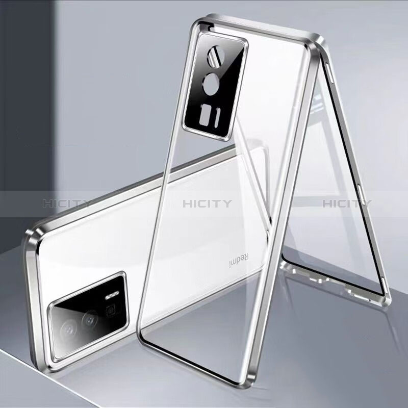 Custodia Lusso Alluminio Laterale Specchio 360 Gradi Cover P02 per Xiaomi Poco F5 Pro 5G