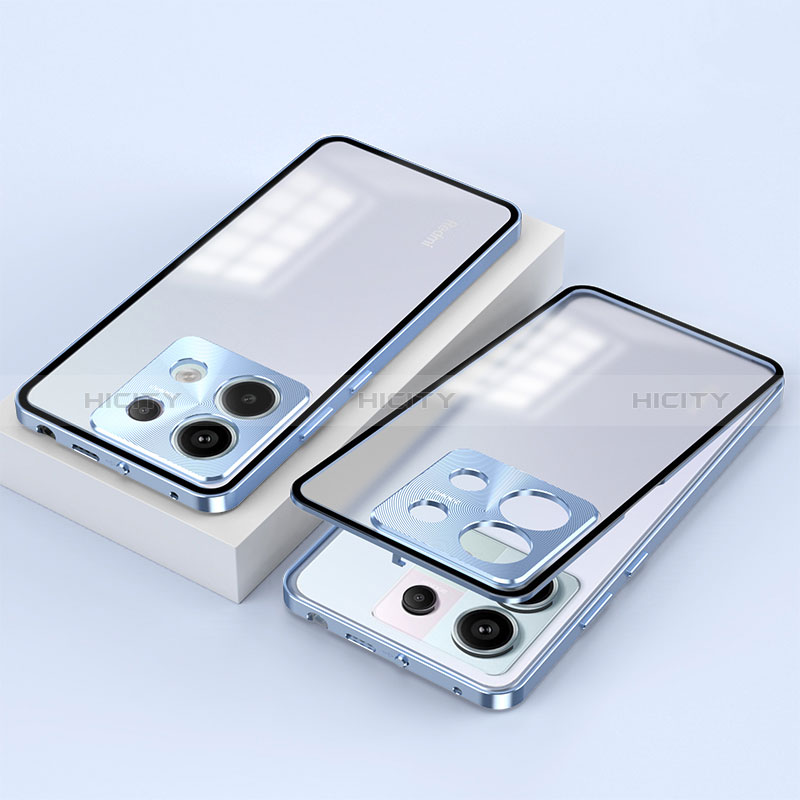 Custodia Lusso Alluminio Laterale Specchio 360 Gradi Cover P02 per Xiaomi Redmi Note 13 Pro 5G
