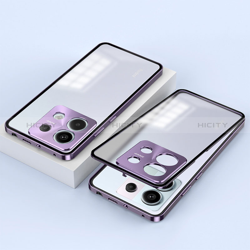 Custodia Lusso Alluminio Laterale Specchio 360 Gradi Cover P02 per Xiaomi Redmi Note 13 Pro 5G