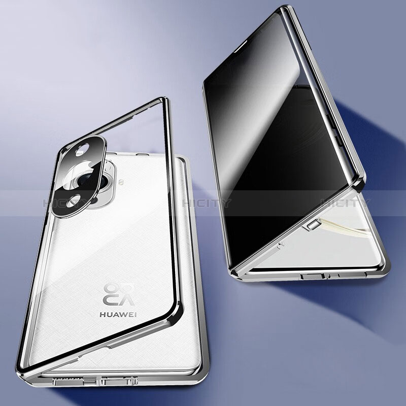 Custodia Lusso Alluminio Laterale Specchio 360 Gradi Cover P03 per Huawei Nova 11 Pro