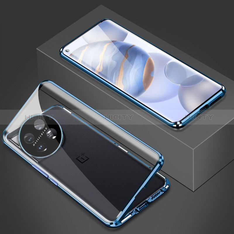 Custodia Lusso Alluminio Laterale Specchio 360 Gradi Cover P03 per OnePlus 11 5G