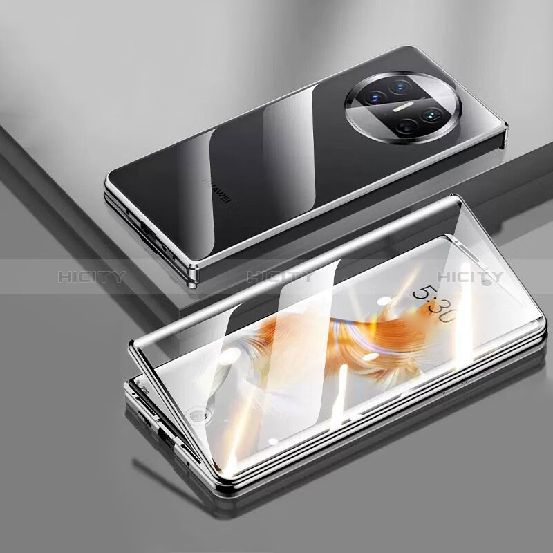 Custodia Lusso Alluminio Laterale Specchio 360 Gradi Cover P04 per Huawei Mate X3