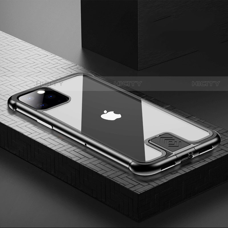 Custodia Lusso Alluminio Laterale Specchio 360 Gradi Cover per Apple iPhone 11 Pro Nero
