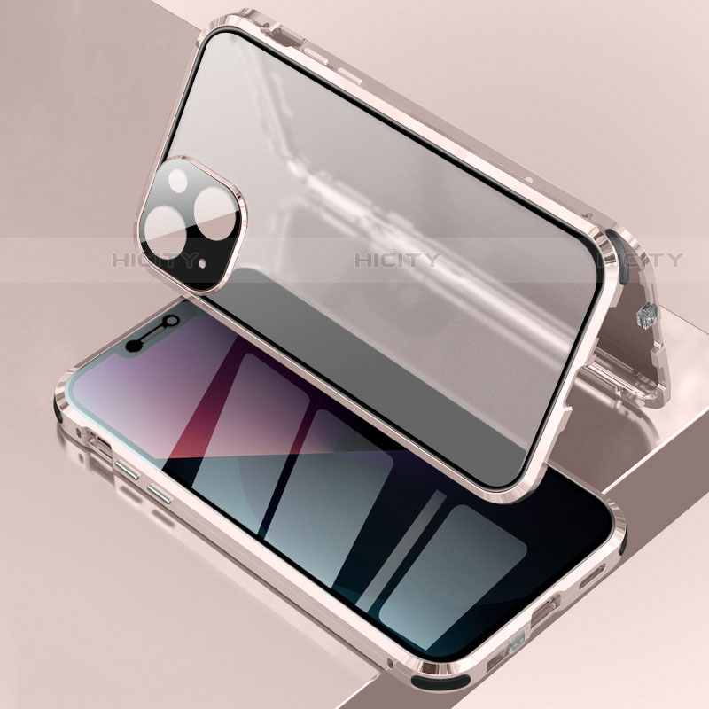 Custodia Lusso Alluminio Laterale Specchio 360 Gradi Cover per Apple iPhone 13 Mini