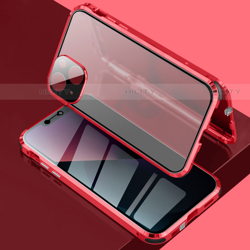 Custodia Lusso Alluminio Laterale Specchio 360 Gradi Cover per Apple iPhone 14 Plus