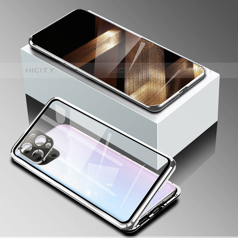 Custodia Lusso Alluminio Laterale Specchio 360 Gradi Cover per Apple iPhone 15 Pro