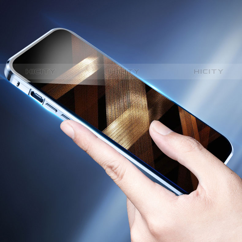 Custodia Lusso Alluminio Laterale Specchio 360 Gradi Cover per Apple iPhone 15 Pro Max