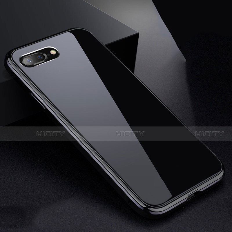 Custodia Lusso Alluminio Laterale Specchio 360 Gradi Cover per Apple iPhone 8 Plus Nero