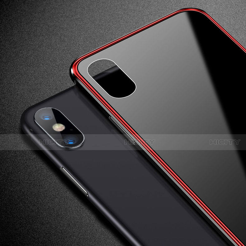 Custodia Lusso Alluminio Laterale Specchio 360 Gradi Cover per Apple iPhone X