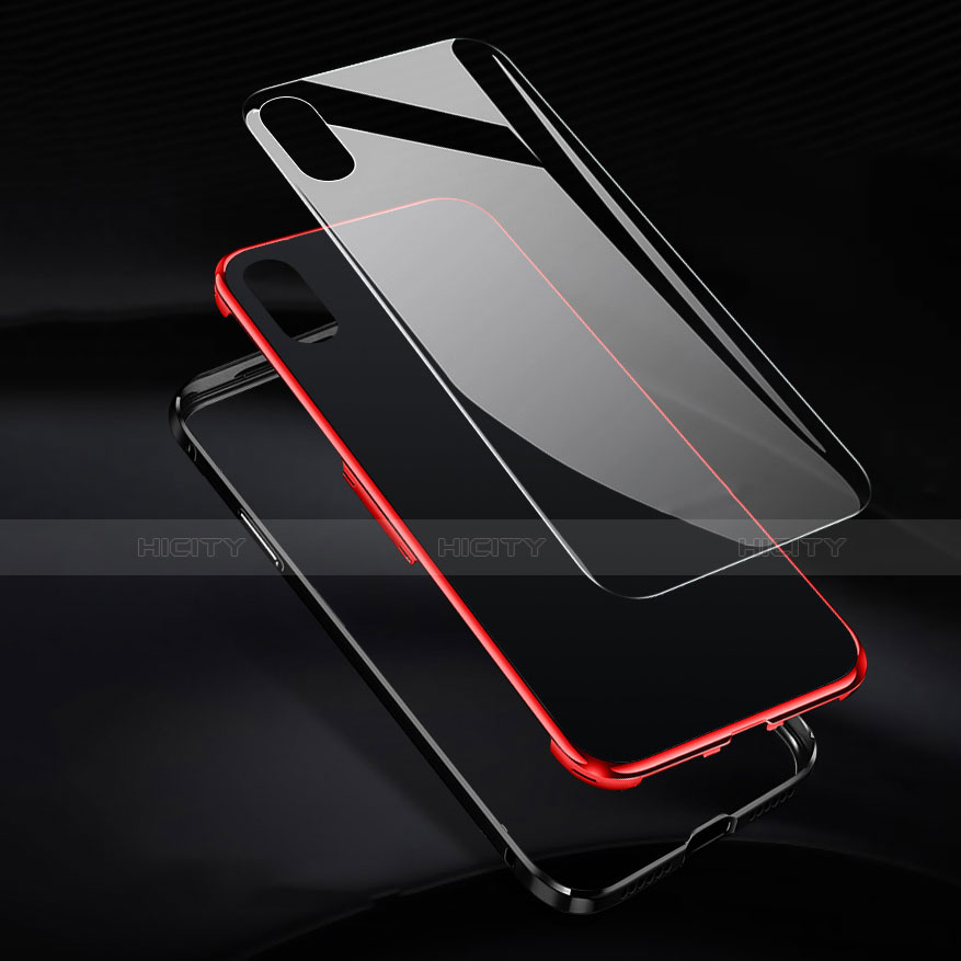 Custodia Lusso Alluminio Laterale Specchio 360 Gradi Cover per Apple iPhone X