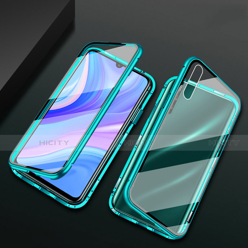 Custodia Lusso Alluminio Laterale Specchio 360 Gradi Cover per Huawei Enjoy 10S Verde