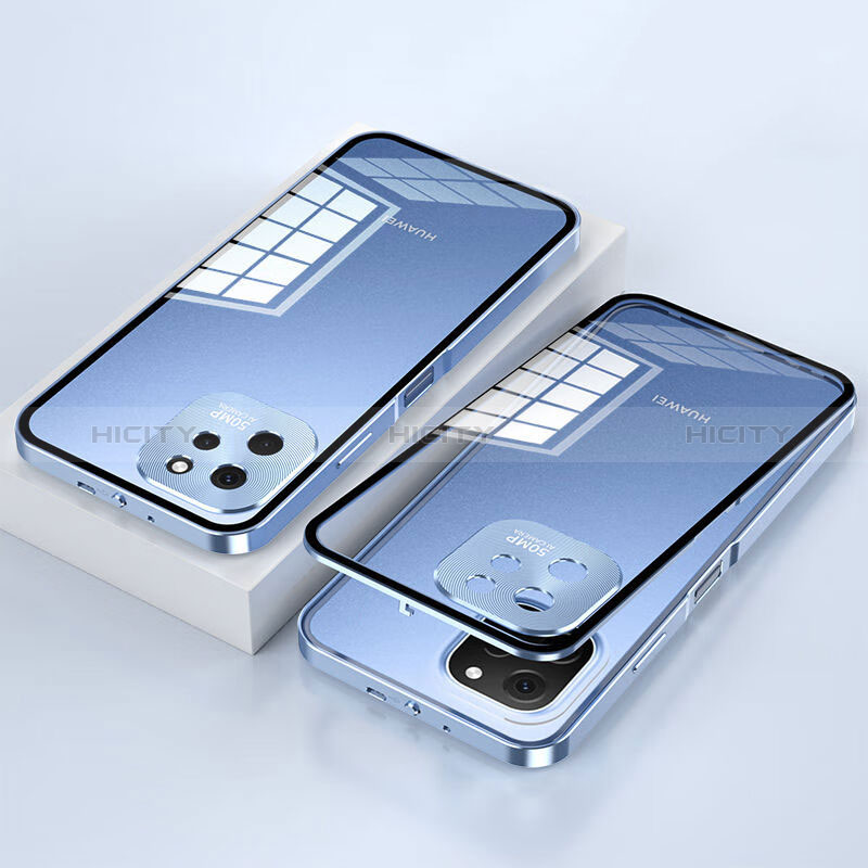 Custodia Lusso Alluminio Laterale Specchio 360 Gradi Cover per Huawei Enjoy 50z